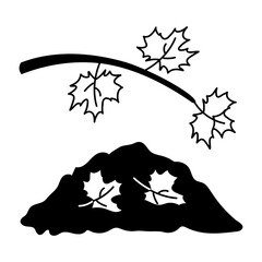 A hand drawn icon of maple leaves 