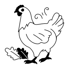 A hand drawn icon of chicken 