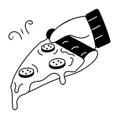 Handy doodle icon of a pizza 
