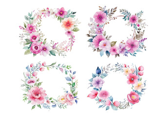 watercolor flower decorative frame collection