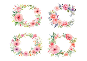 watercolor flower decorative frame collection