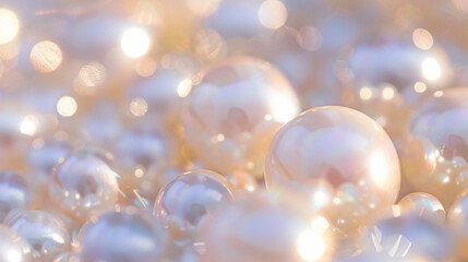 キラキラ光る真珠の背景　Generative AI