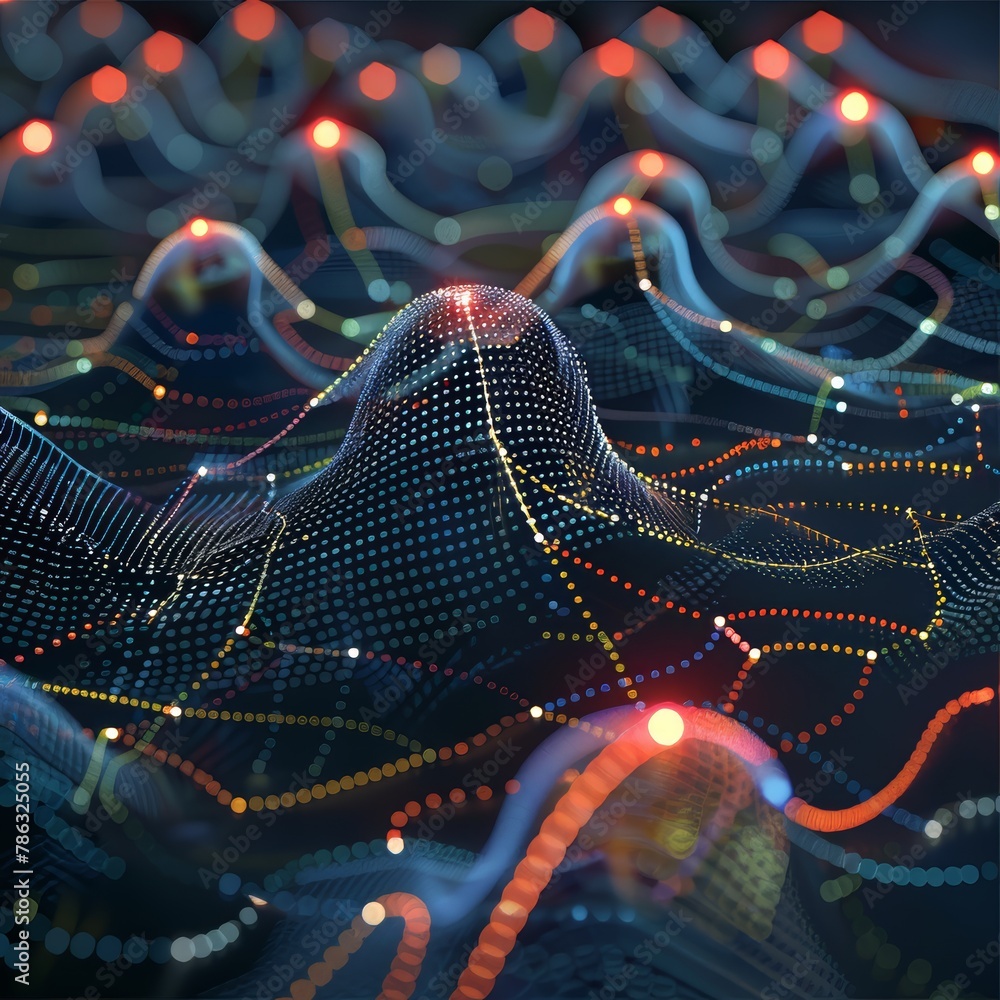 Aufkleber ing of a circuit board with glowing nodes and connections