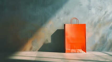 Contemporary Elegance: Striking Orange Bag in Minimalist Environment