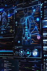 Blue and black futuristic medical user interface