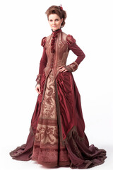 Woman victorian style dress