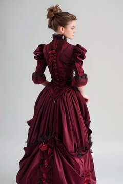 Woman victorian style dress