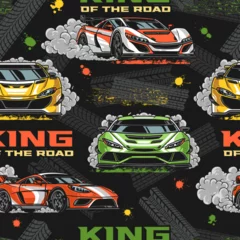 Deurstickers Kings roads colorful pattern seamless © DGIM studio