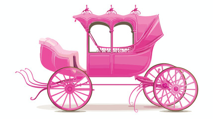 Fototapeta na wymiar Pink carriage Vector illustration isolated on white background