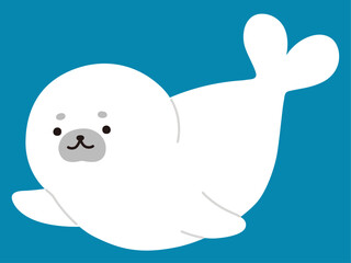 アザラシの赤ちゃんのベクターイラスト。アイコン、海、南極、動物