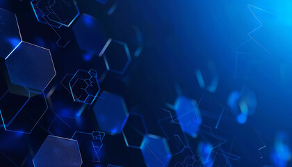 Obraz premium a modern, Abstract blue gradient technology hexagonal background
