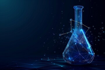 Abstract lab flask with blue liquid and chemistry, blue liquid, chemistry background, science background, chemical background, background, science, chemistry