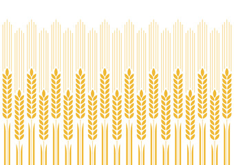 Naklejka premium Wheat pattern wallpaper. oat symbol. free space for text. rice sign. Rice pattern wallpaper.