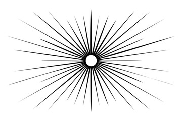 Obraz premium Linear drawing of rays of the sun in vintage style