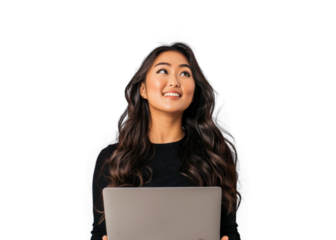 Young Asian Woman with Laptop