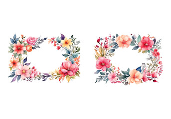 watercolor flower decorative frame collection