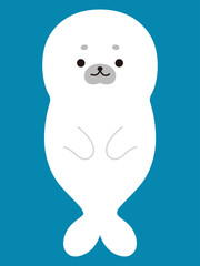 アザラシの赤ちゃんのベクターイラスト。アイコン、海、南極、動物