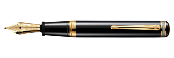 PNG  Black fountain pen white background paper nib