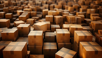 Fototapeta premium Cardboard Boxes: A Diverse Display of Packaging Varieties
