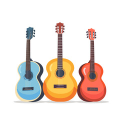 Obraz premium guitar vector flat style on white background background .Generative AI