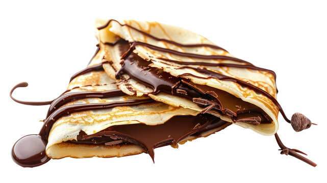 PNG Chocolate crepe pancake food white background.