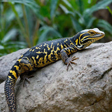 (Varanus bengalensis)monitor lizard, Varanus bengalesis in water