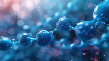 3D Background of Biological and Organic Glass Tech Molecules - obrazy, fototapety, plakaty