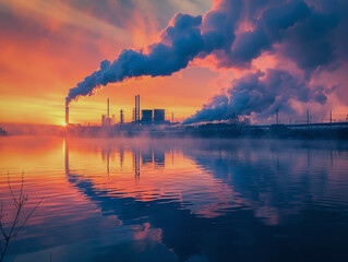 Carbon emissions, industrial factory, pollution, climate change