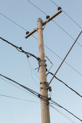 lines and wires on pole