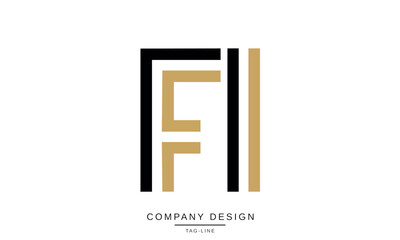 FI, IF Abstract Letters Logo Monogram Design Icon Font
