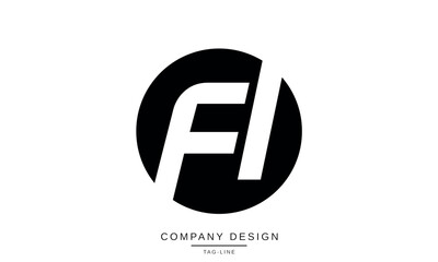 FI, IF Abstract Letters Logo Monogram Design Icon Font