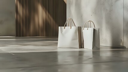 Serene Luxury: Close-Up of Designer Shopping Bags