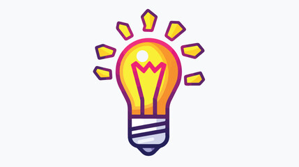 Ray glow light bulb color icon vector. ray glow light