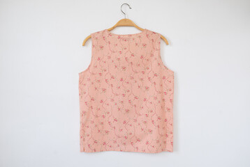 Pink blouse cotton on white background.