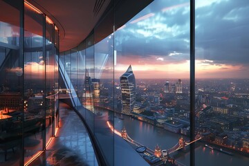 luxurious london penthouse sleek and modern highrise apartment with stunning city views 3d illustration