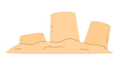 Summer beach sand play. Sand cakes flat vector isolated illustration  © Eclair_A