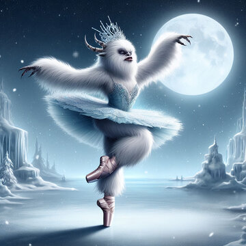 animal ballerina dancing in pastel colors	
