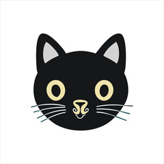 vector isolated silhouette cat, Cute cartoon black cat, cat logo, and cat icon for graphic resources