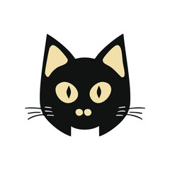 vector isolated silhouette cat, Cute cartoon black cat, cat logo, and cat icon for graphic resources