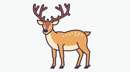 Naklejka na ściany i meble Reindeer line icon illustration vector graphic flat vector