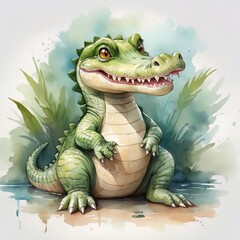 Fototapeta premium Cute design illustration of crocodile