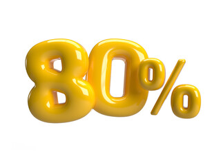 80 percent. 3D rendering.