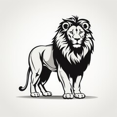 Obraz premium lion vector logo lion illustration king of the jungle carnivorous character