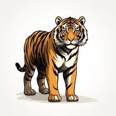 tiger vector logo, tiger illustration, tiger character