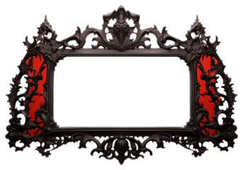 PNG Gothic mirror frame black.