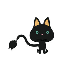 vector isolated silhouette cat, Cute cartoon black cat, cat logo, and cat icon for graphic resources