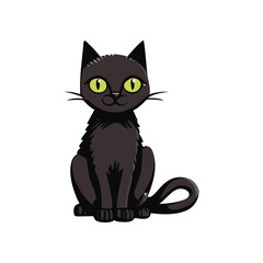 vector isolated silhouette cat, Cute cartoon black cat, cat logo, and cat icon for graphic resources