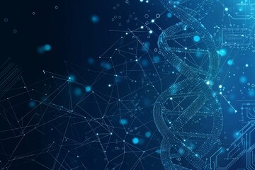 DNA double helix in light blue futuristic style, DNA background, medical background, DNA double helix background, genetic background, banner for genetic science, medical banner