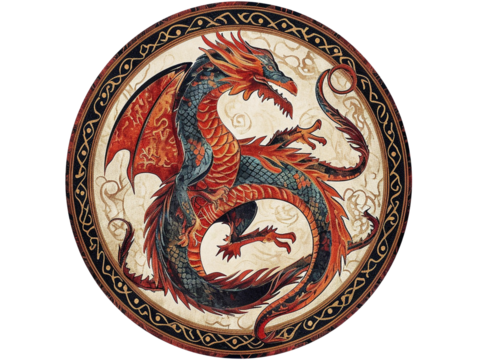 mystical themed traditional carpet