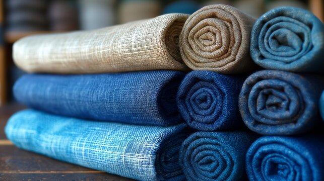 Hypoallergenic fabric. Hypoallergenic eco friendly linen and cotton fabric for tablecloths clothes home textiles bed linen. Textile concept. Fabric concept.